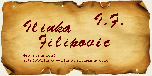 Ilinka Filipović vizit kartica